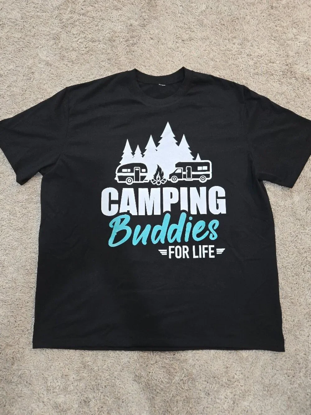 🌲 Camping Buddies For Life Graphic Tee Trailer RV Camper Tshirt 2X